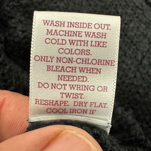 So Womens Black Knit Long Sleeve Cable Sweater Size XL Cotton Blend Casual - Picture 6 of 7